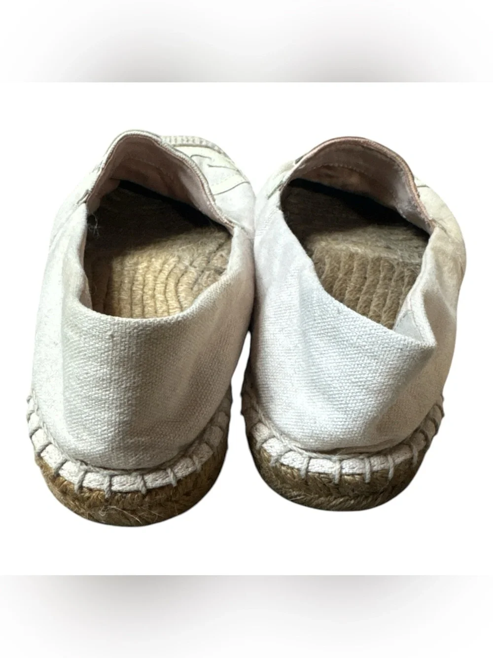Tory Burch Beige and Cream Logo Espadrille Flats Size 7.5 Resort-wear Vacation